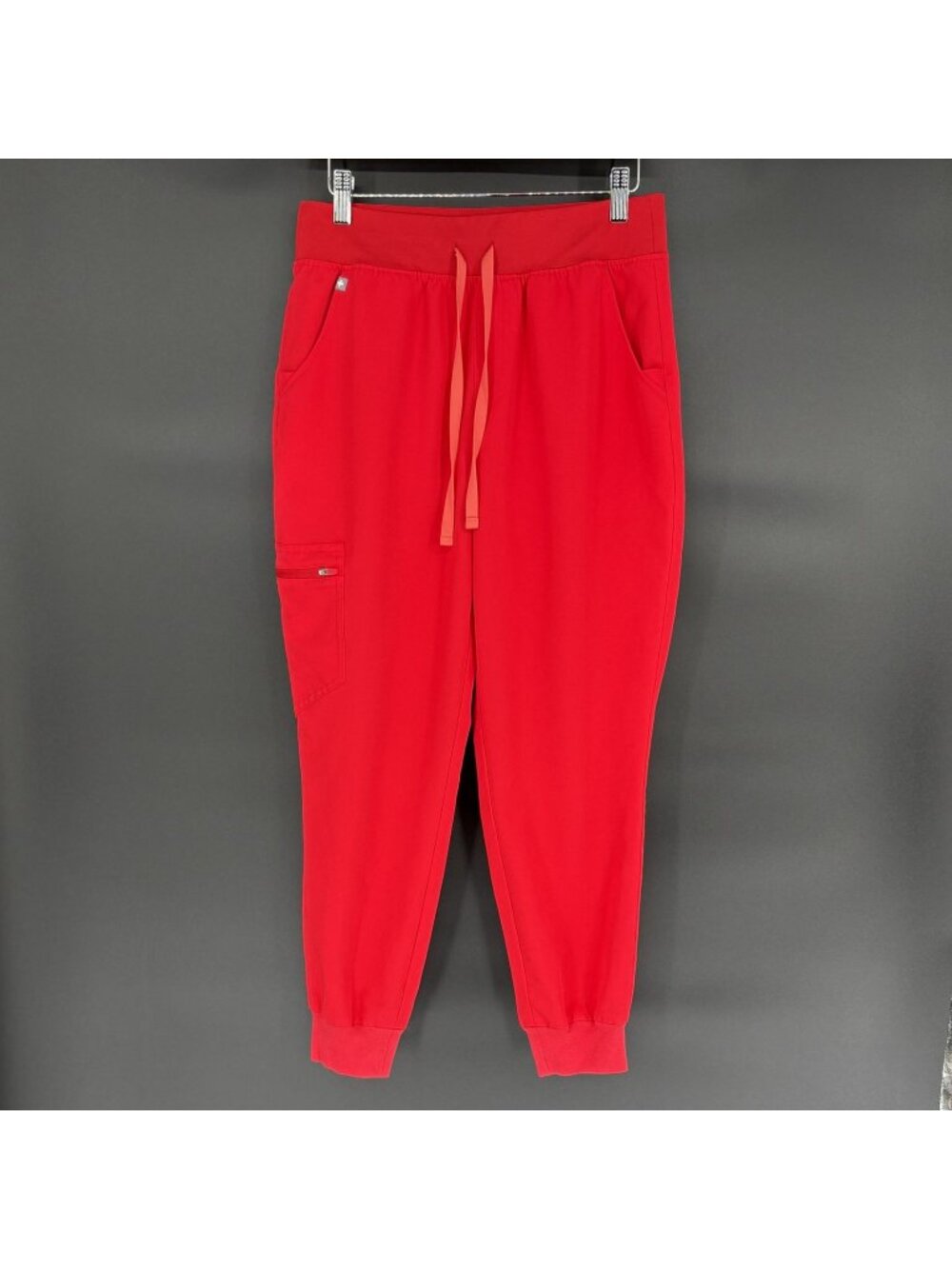 FIGS Womens Zamora Jogger Scrub Pants Medium Petite Red Medical Healthcare Nurse